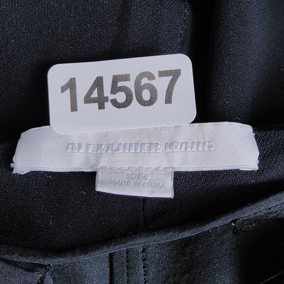 Alexander Wang Pants Womens 6 Black High Rise Pleated Silk Lined Leather Trim - Picture 13 of 16